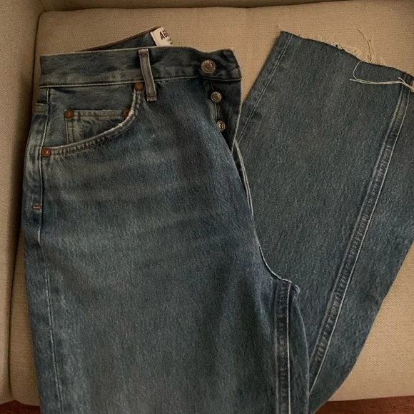 Agolde Remy High Rise Jeans Straight Luxury Denim - Picture 7 of 10